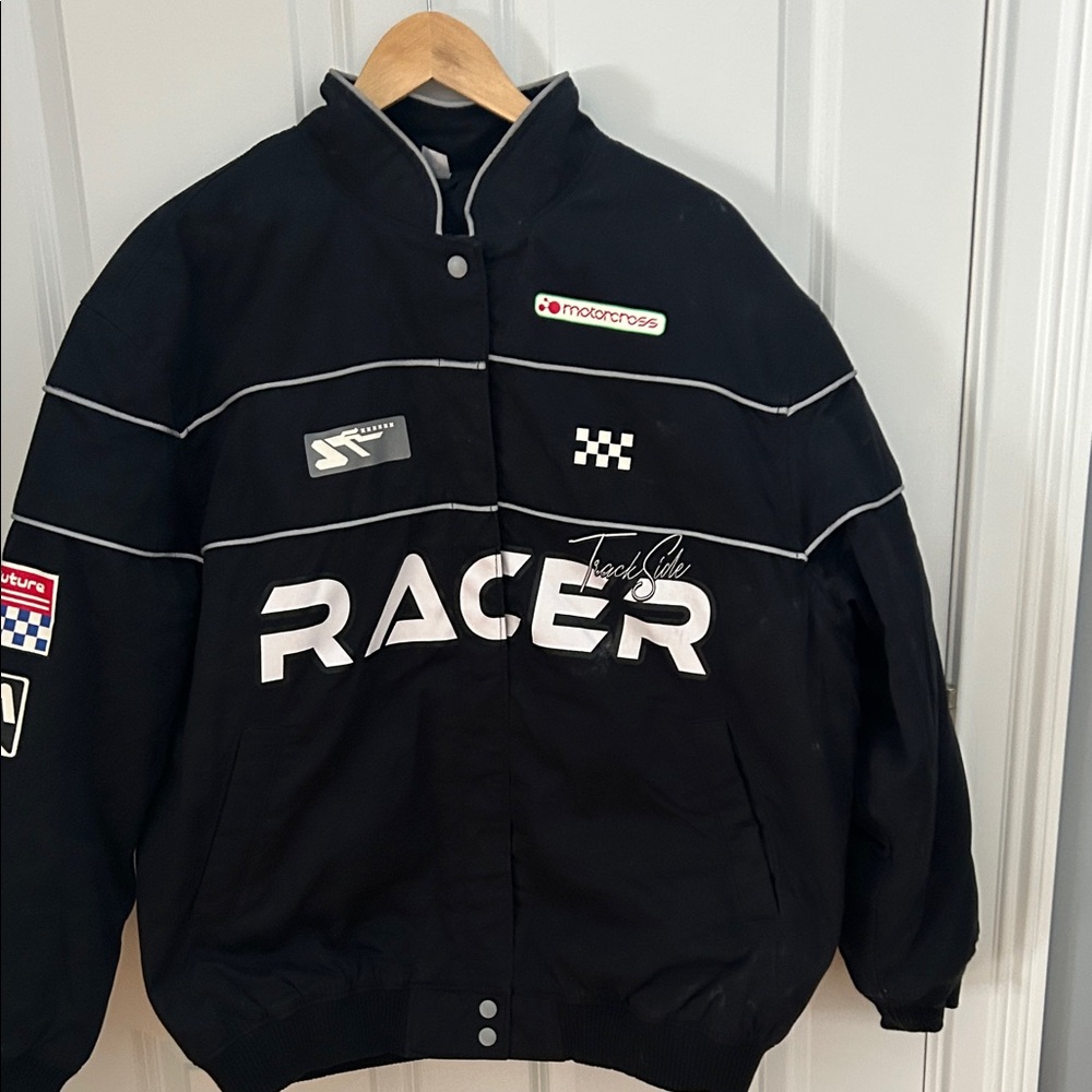 H&M Black Racer Bomber Jacket